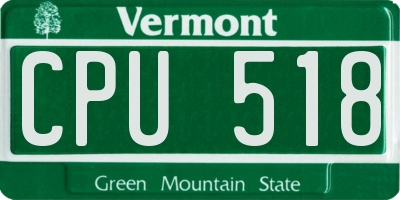 VT license plate CPU518