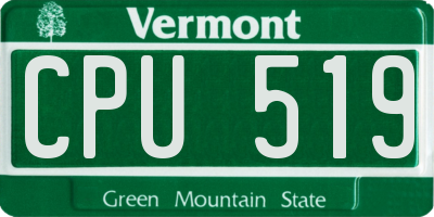 VT license plate CPU519