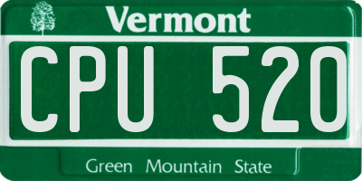 VT license plate CPU520