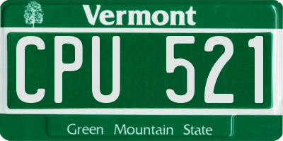 VT license plate CPU521