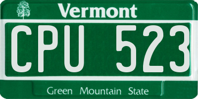 VT license plate CPU523