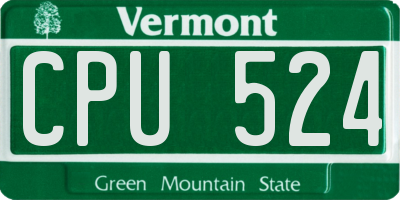 VT license plate CPU524
