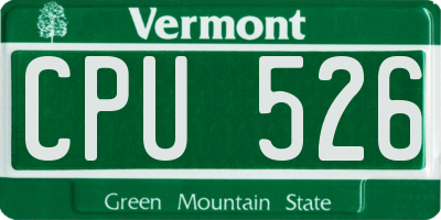 VT license plate CPU526