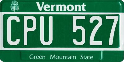 VT license plate CPU527