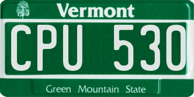 VT license plate CPU530