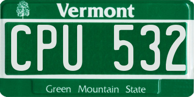 VT license plate CPU532