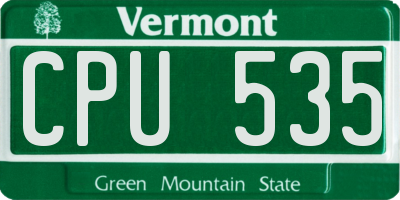 VT license plate CPU535