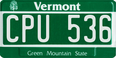 VT license plate CPU536