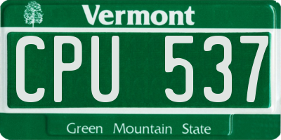 VT license plate CPU537