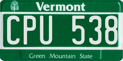 VT license plate CPU538