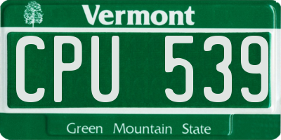 VT license plate CPU539
