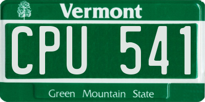VT license plate CPU541