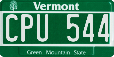 VT license plate CPU544