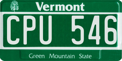 VT license plate CPU546