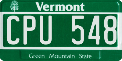 VT license plate CPU548
