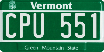 VT license plate CPU551
