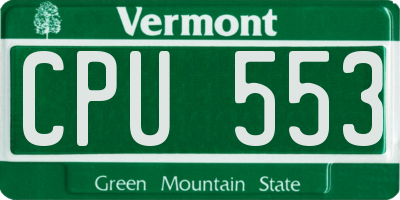 VT license plate CPU553