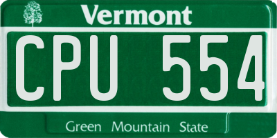 VT license plate CPU554