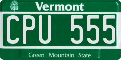 VT license plate CPU555