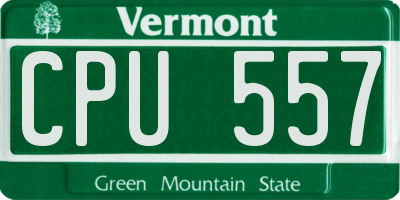 VT license plate CPU557