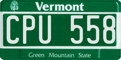 VT license plate CPU558