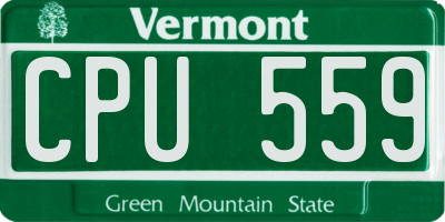 VT license plate CPU559