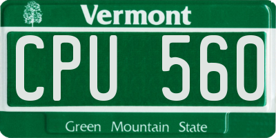 VT license plate CPU560