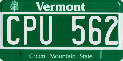 VT license plate CPU562