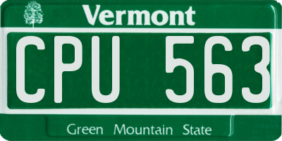 VT license plate CPU563