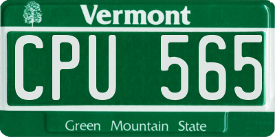 VT license plate CPU565