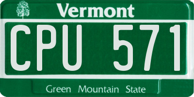 VT license plate CPU571