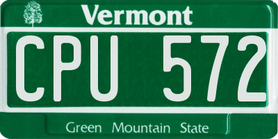 VT license plate CPU572