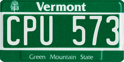 VT license plate CPU573