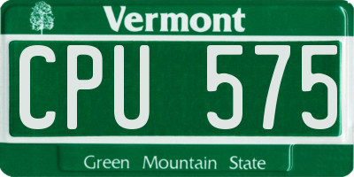 VT license plate CPU575