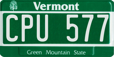 VT license plate CPU577