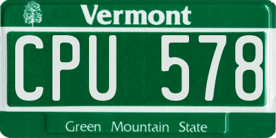 VT license plate CPU578