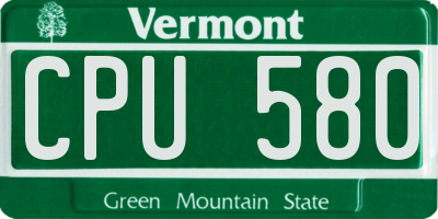 VT license plate CPU580