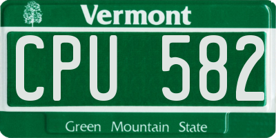 VT license plate CPU582