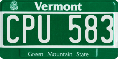 VT license plate CPU583