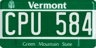VT license plate CPU584