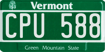 VT license plate CPU588
