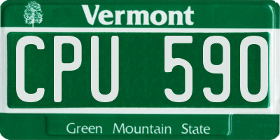 VT license plate CPU590