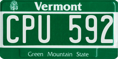 VT license plate CPU592
