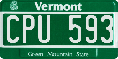 VT license plate CPU593
