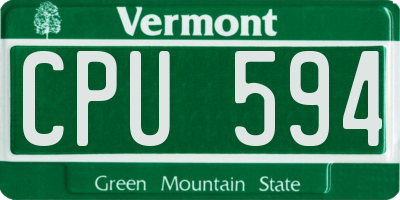 VT license plate CPU594