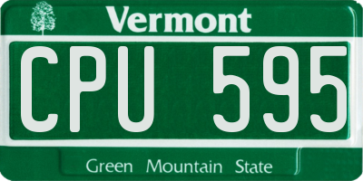 VT license plate CPU595