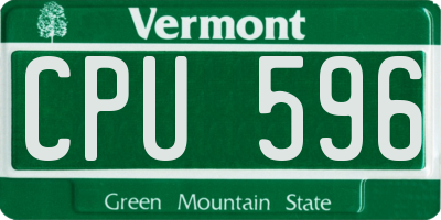 VT license plate CPU596