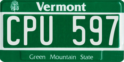 VT license plate CPU597