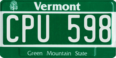 VT license plate CPU598