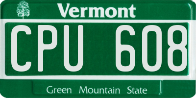 VT license plate CPU608